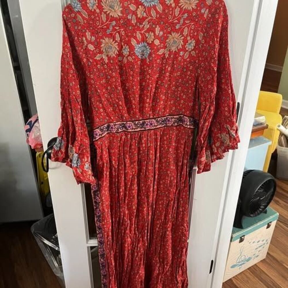 Spell & The Gypsy Collective Red Floral Boho Maxi Dress M - Picture 5 of 6